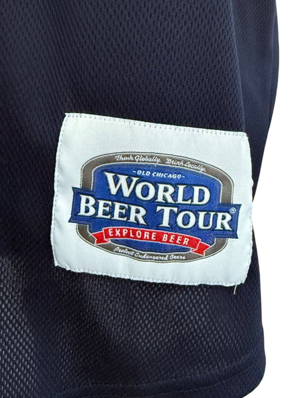 Old Chicago World Beer Tour Jersey Navy Blue Mesh Men's Size XL Unisex - Picture 5 of 14